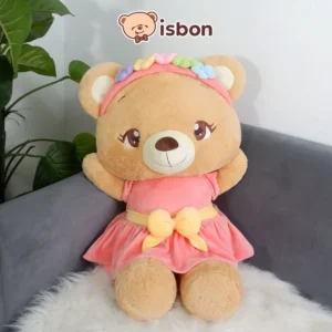 ISTANA BONEKA Beruang Bear Tammy Dress Pink dan Bando 26in