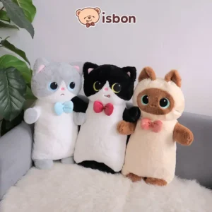 ISTANA BONEKA Guling Kucing Friendly Cat Bolster Bulu Halus Sandaran Kepala Teman Tidur Mainan Anak Hadiah Ulang Tahun Anniversary