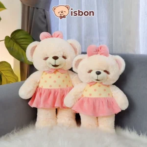 ISTANA BONEKA Beruang Bonita Cheerful With Baju dan Rok Pendek Pita Kepala