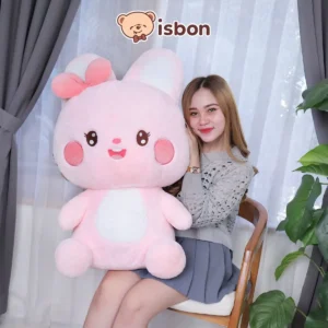 ISTANA BONEKA Kelinci Sit Pinky Bunny Jumbo 30in with Pita Lucu Nyaman untuk Mainan Anak Hadiah Spesial Ulang Tahun Cowok Cewek Rabbit