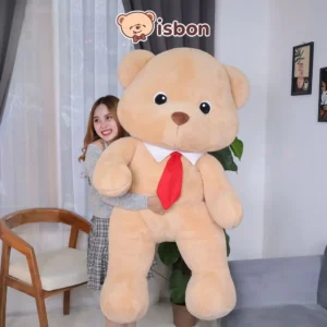 ISTANA BONEKA Beruang STD Benny Bear 53in Giant with Dasi Merah Bulu Halus Jumbo Mainan Anak Hadiah Ulang Tahun Anniversary Couple Cowok Cewek